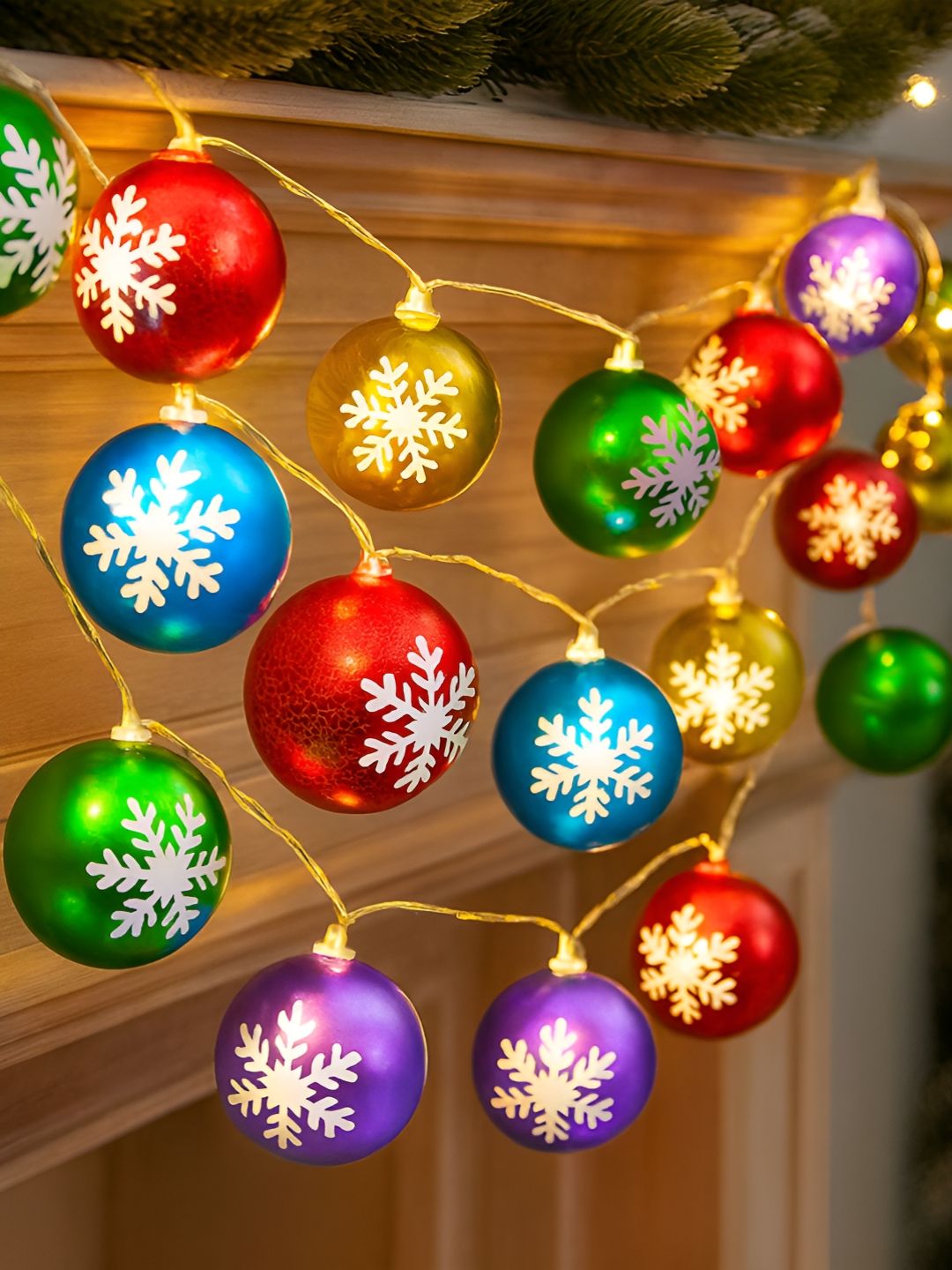 Homesake Green & Red Round Shape String Lights-image-49