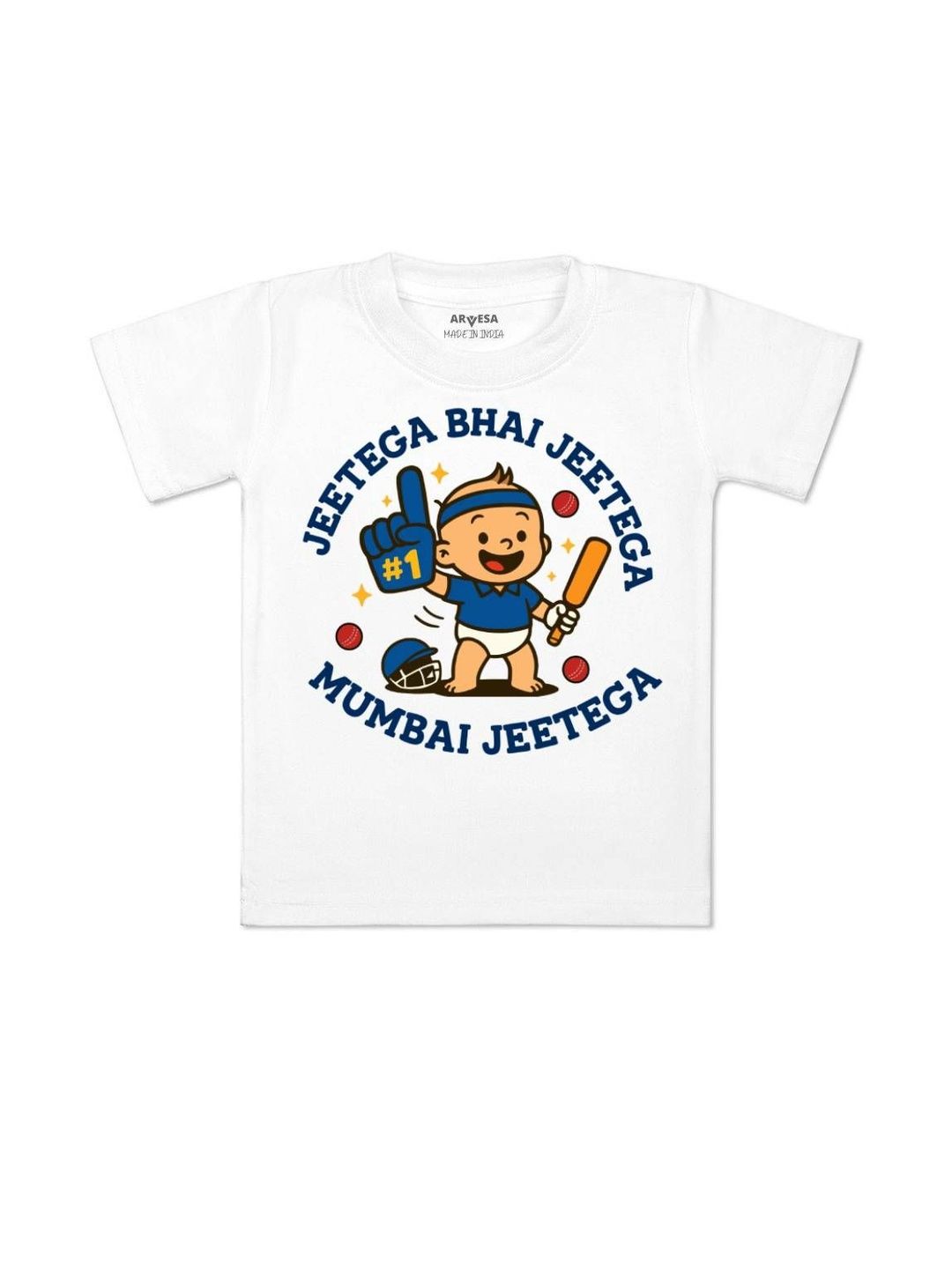 arvesa Jeetega Bhai Jeetega Mumbai Jeetega Printed Kids Tshirt-picture-45
