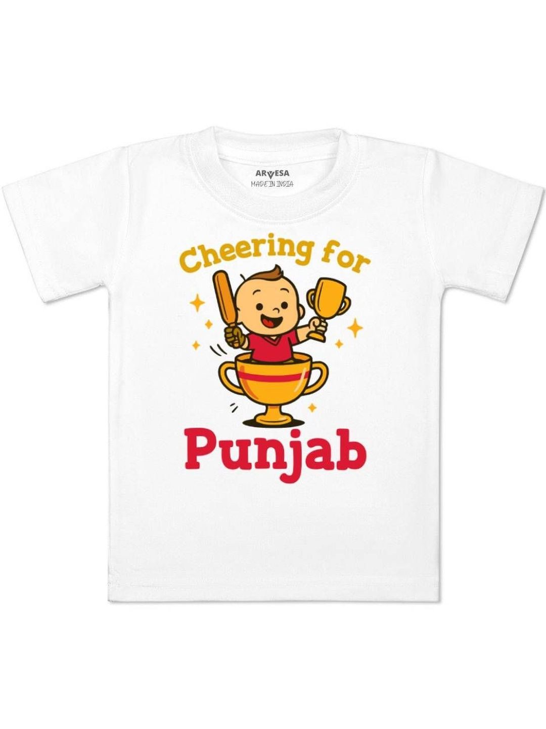 arvesa Cheering For Punjab Printed Kids Tshirt-picture-39