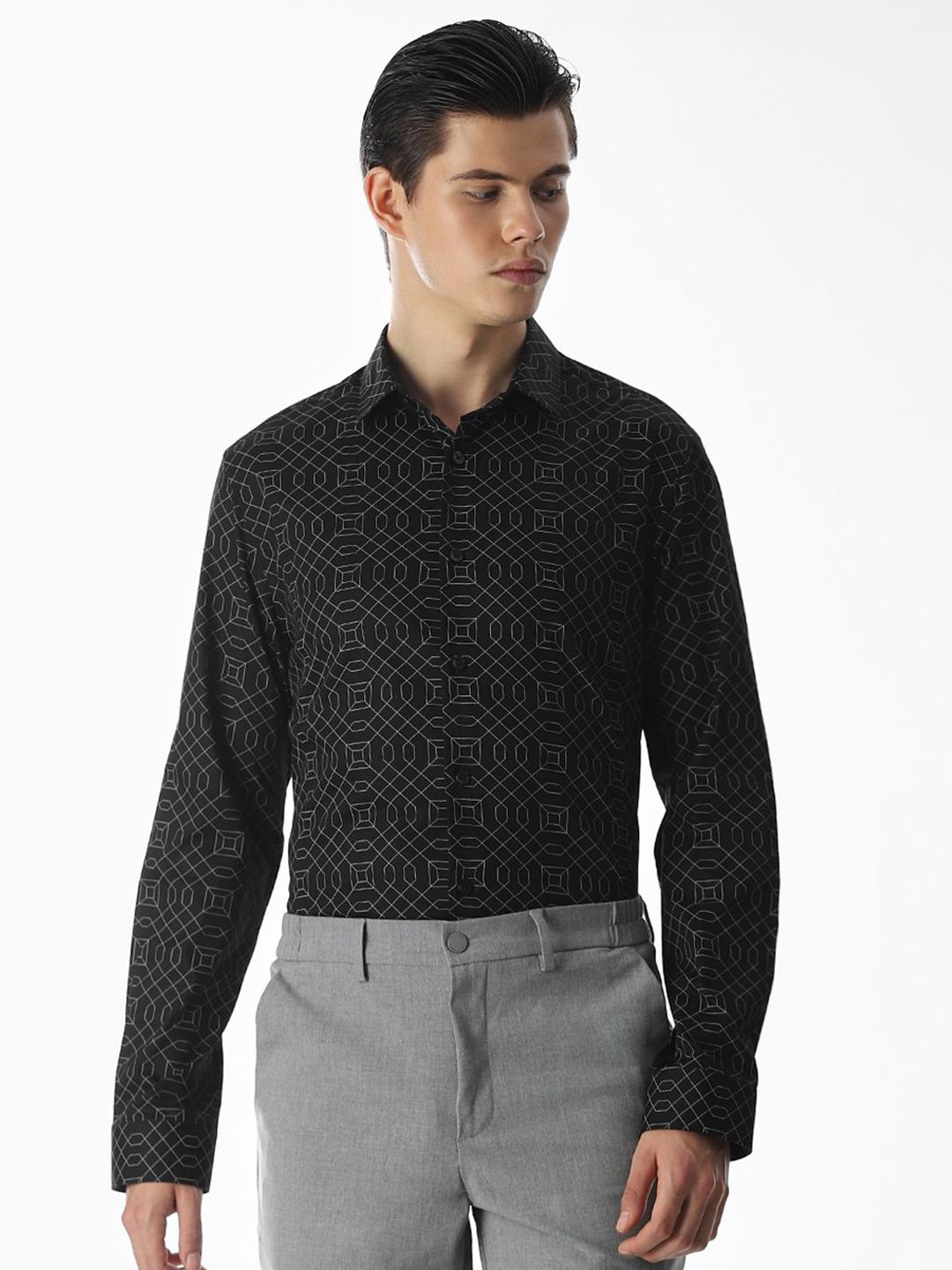 Jack & Jones Slim Fit Printed Pure Cotton Formal Shirt-picture-28