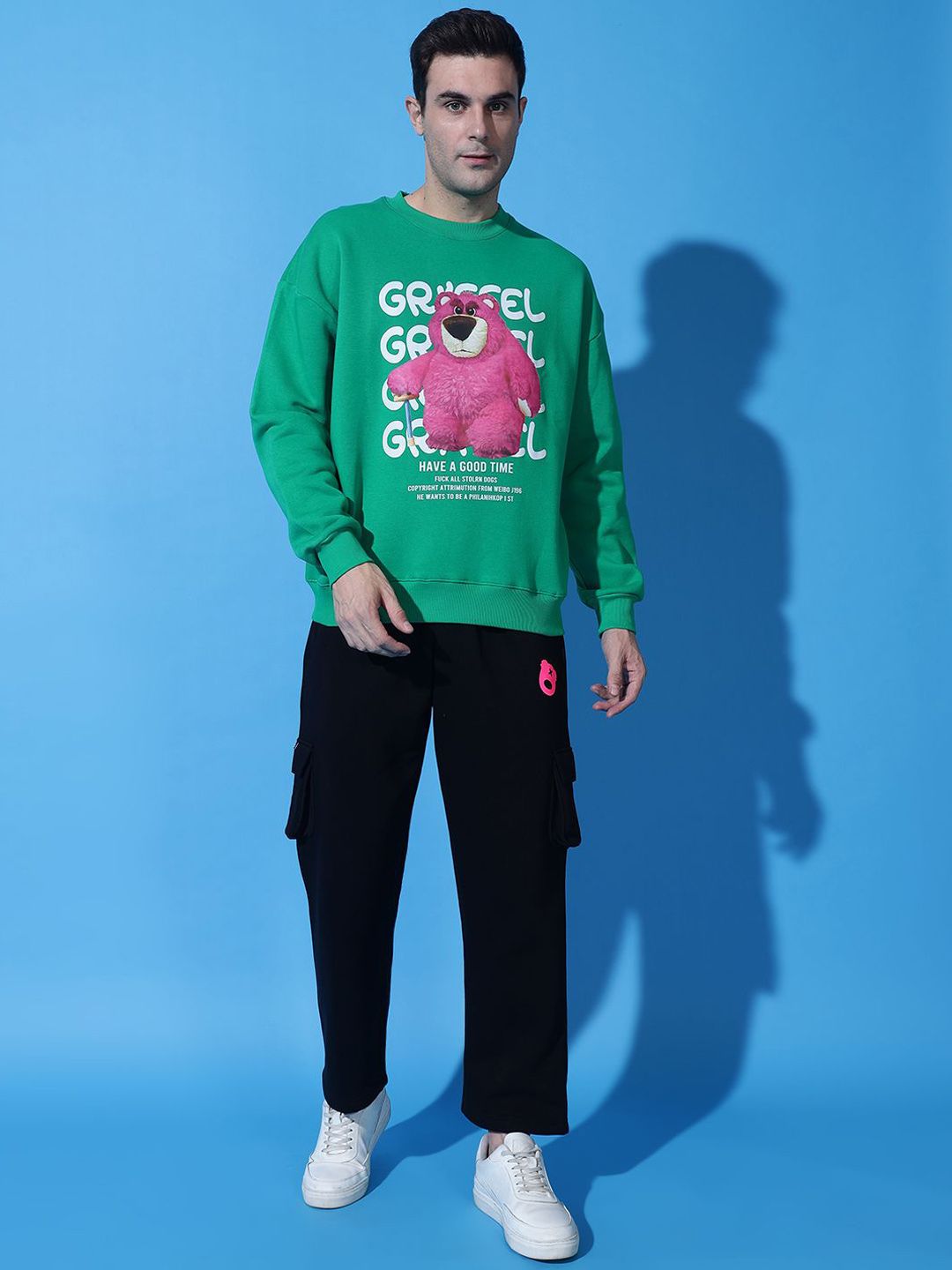 GRIFFEL Graphic Printed Oversized Pure Cotton Sweatshirt With Trouser-image-1