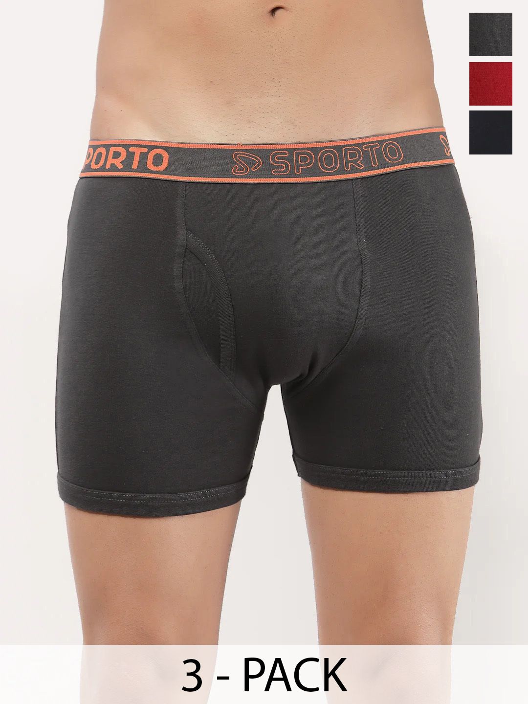 Sporto by Macho Pack Of 3 Mid-Rise Trunks-picture-30