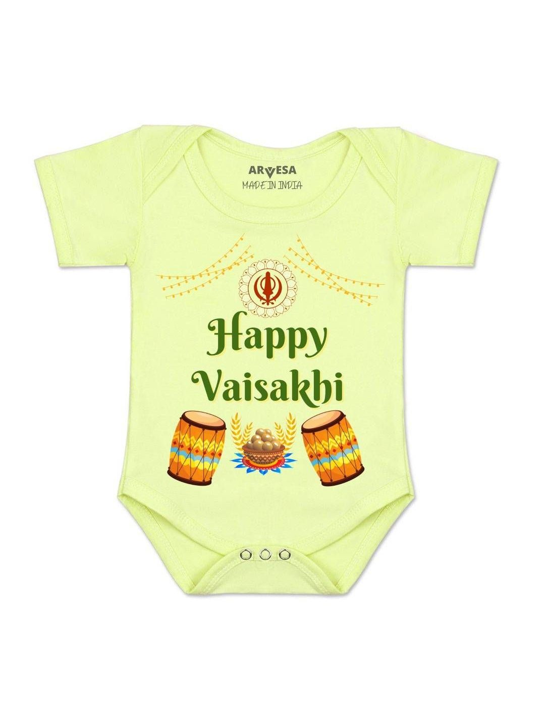 Arvesa Kids-Unisex Yellow Cotton Rompers-picture-23