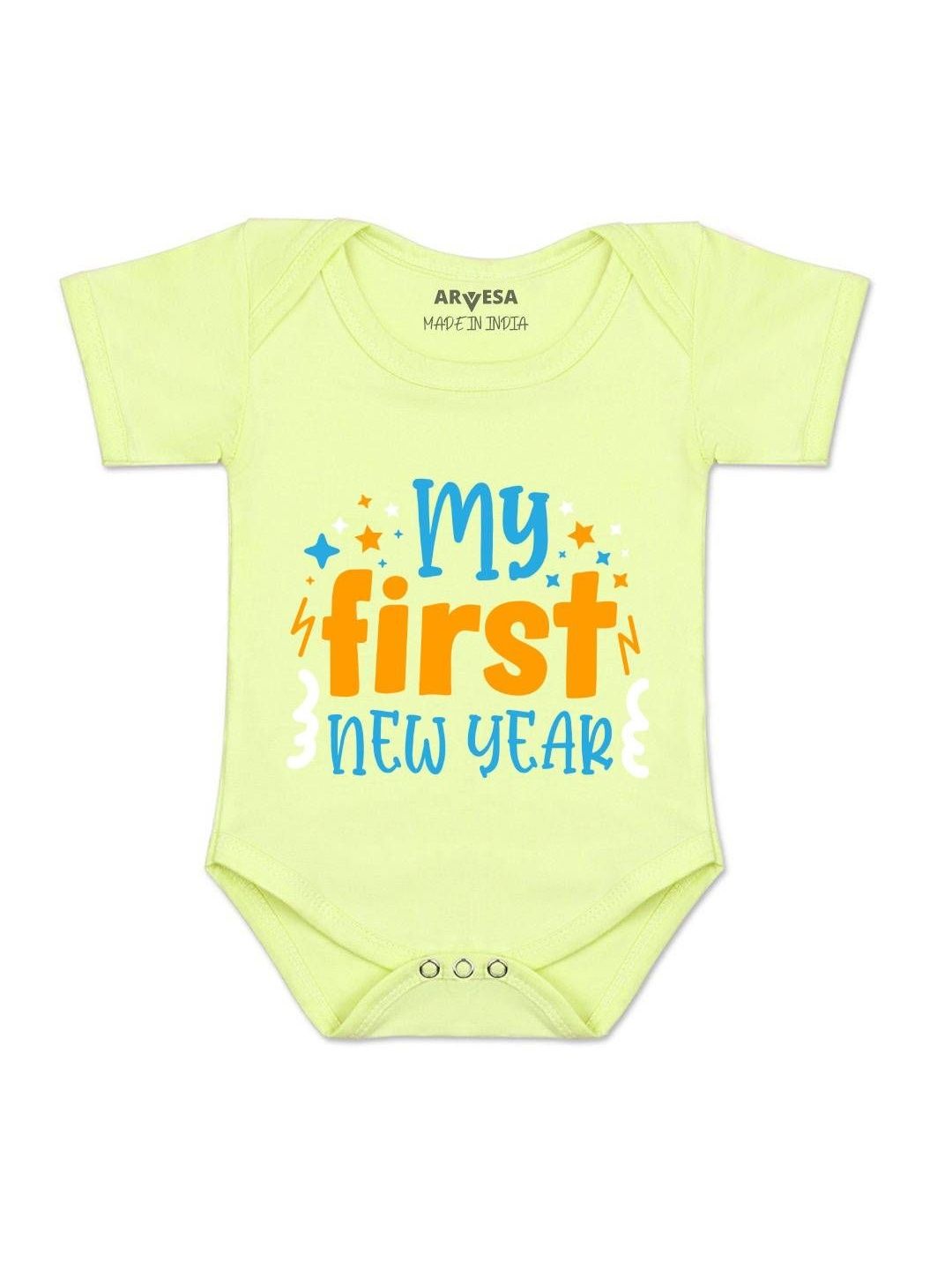 Arvesa Kids-Unisex Yellow Cotton Rompers-picture-19