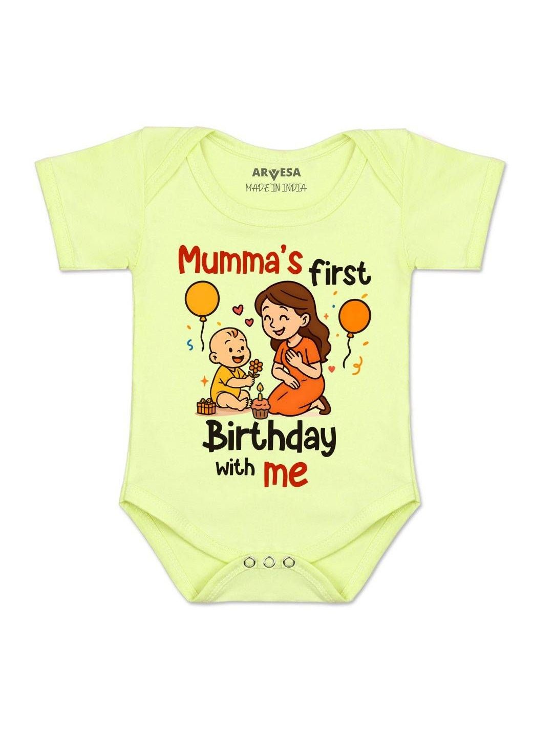 Arvesa Kids-Unisex Yellow Cotton Rompers-picture-30