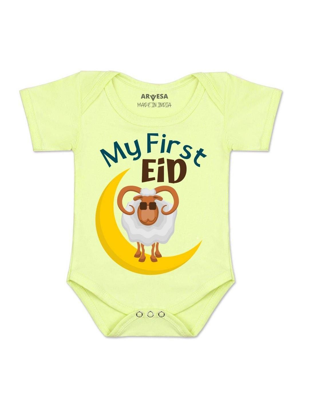 Arvesa Kids-Unisex Yellow Cotton Rompers-picture-10