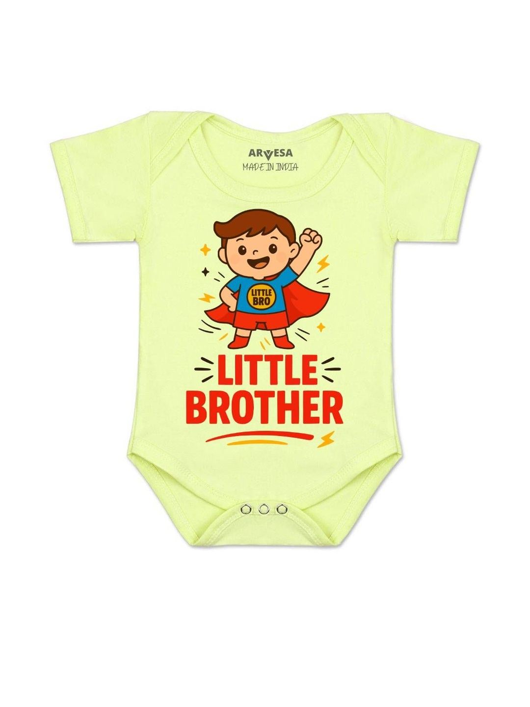 Arvesa Kids-Unisex Yellow Cotton Rompers-picture-24