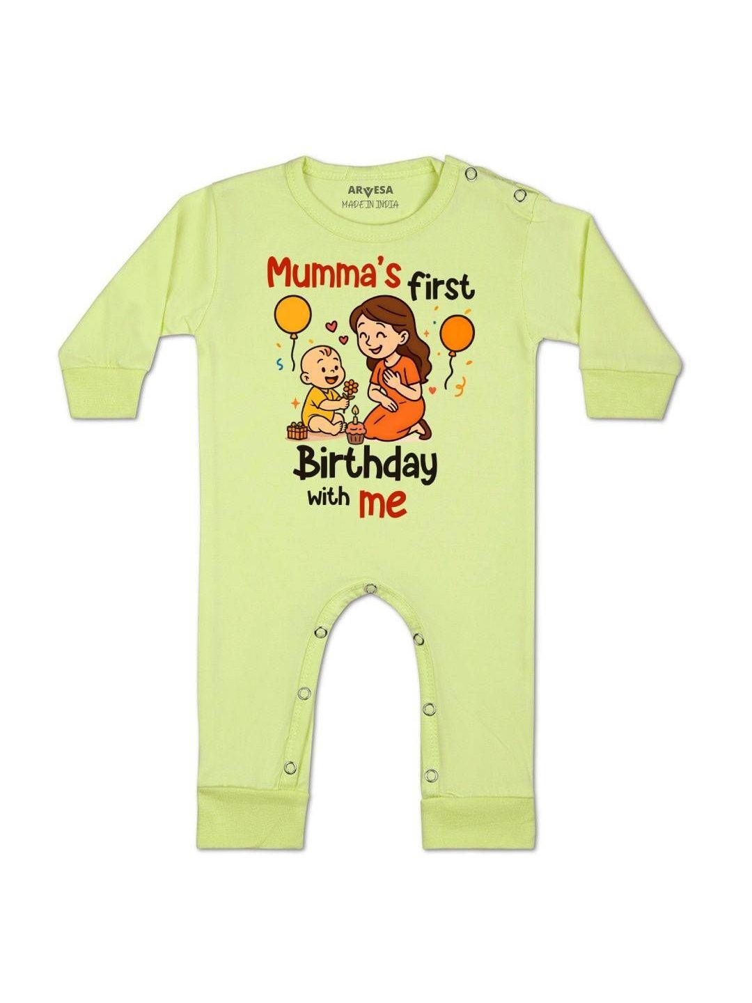 Arvesa Kids-Unisex Yellow Cotton Rompers-picture-36