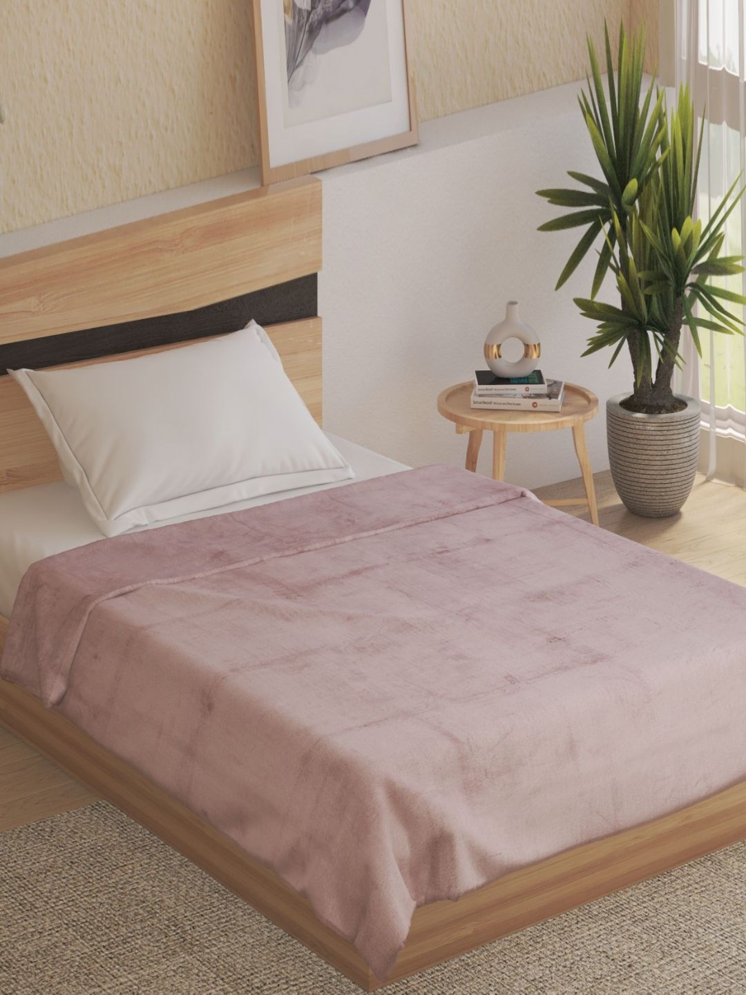 Home Centre Pink 300 GSM Single Bed Blanket-image-0