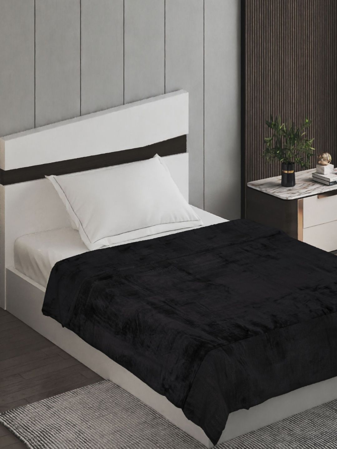 Home Centre Black AC Room 300 GSM Single Bed Blanket-picture-42