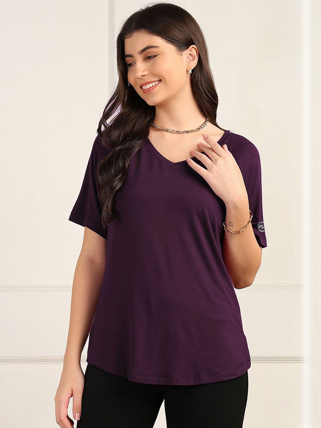 House Of Zelena Women Maternity V-Neck Regular Top-image-0