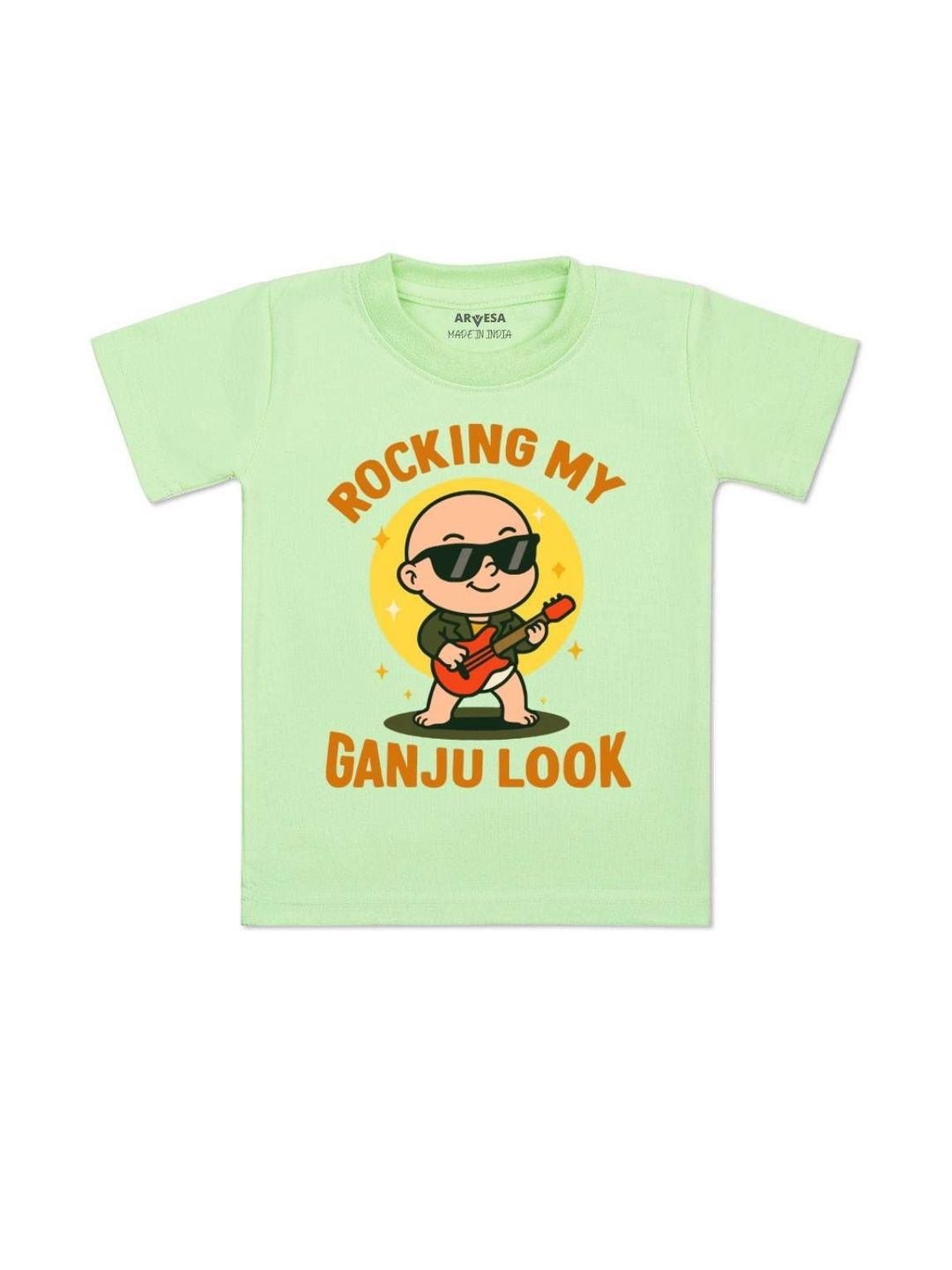 arvesa Rocking My Ganju Look Printed Kids Tshirt-picture-27