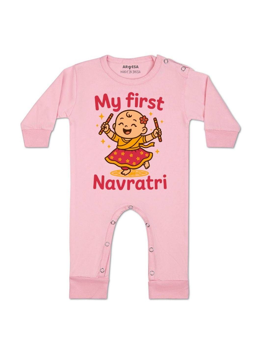 arvesa My First Navratri Printed Baby Rompers-picture-30