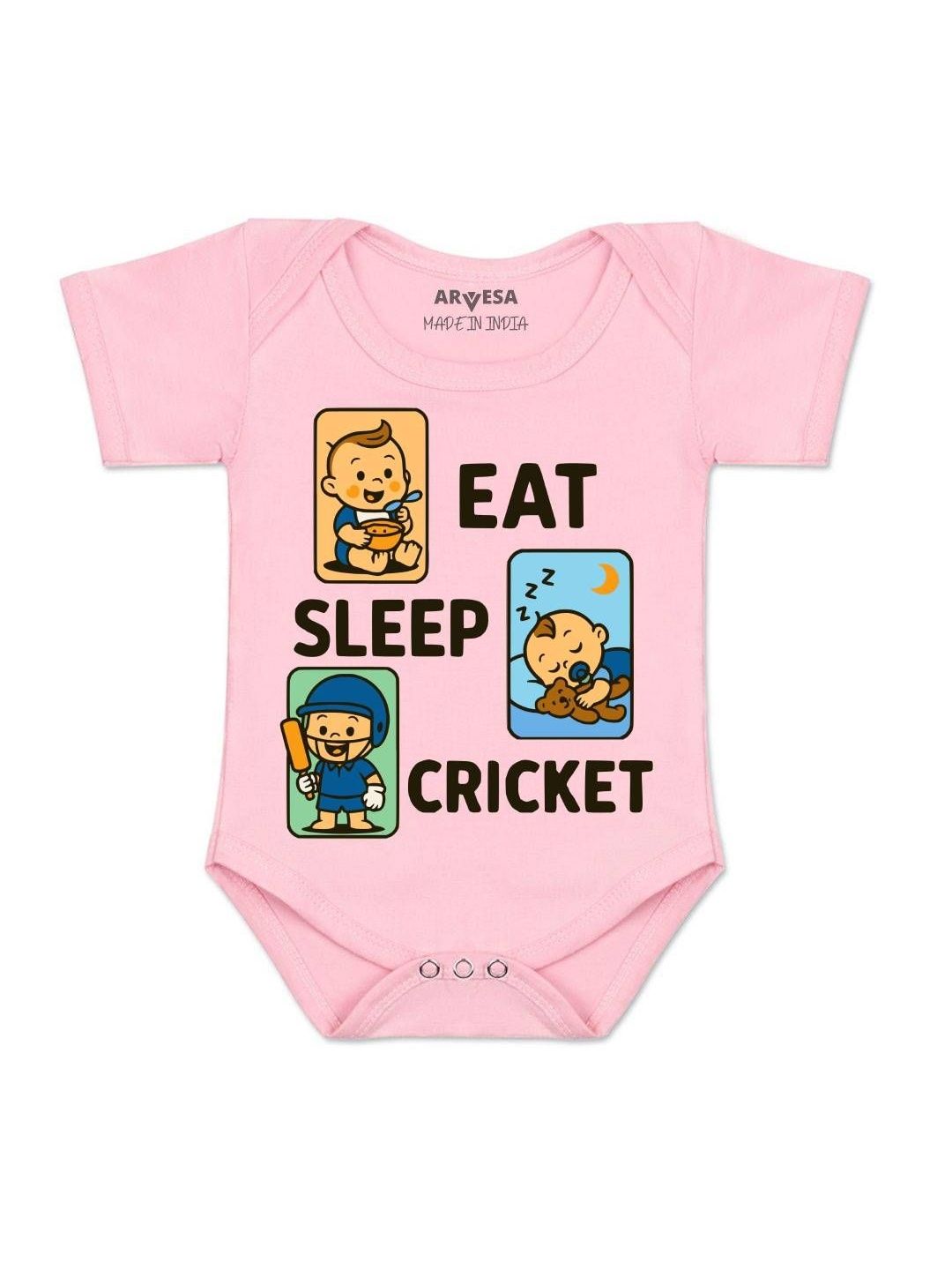 Arvesa Kids-Unisex Pink Cotton Rompers-picture-35