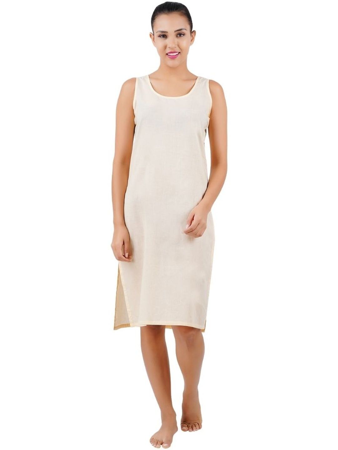 Happy Bunny Women Cotton Knee Long Inner Slip for Kurti-picture-47