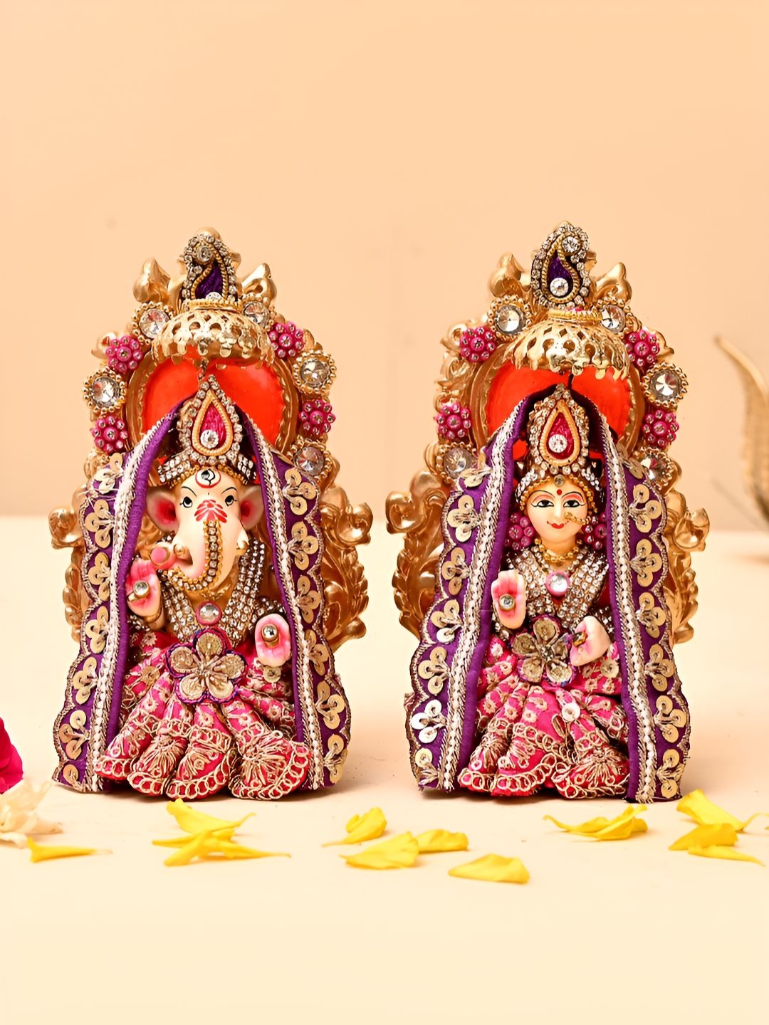 Aapno Rajasthan 2 Pieces Orange Religious Idol Showpieces-picture-37