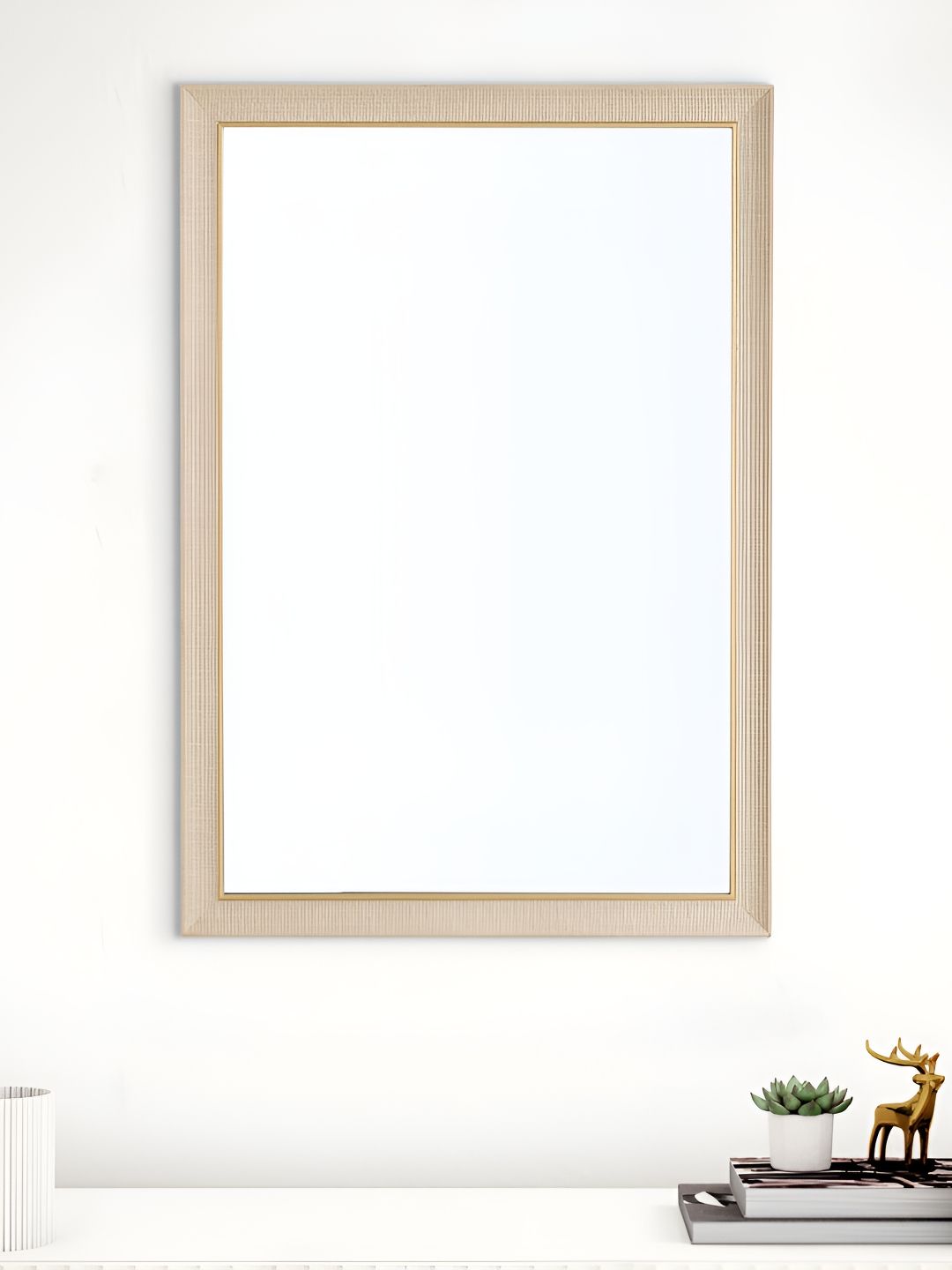 Home Centre Reflection Photomontage Marcy Beige Rectangular Wall Mirror-picture-55