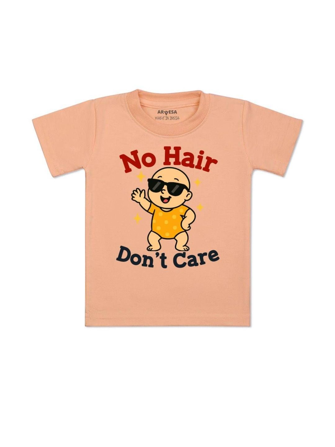 No Hair Dont Care Printed Kids Tshirt-image-45