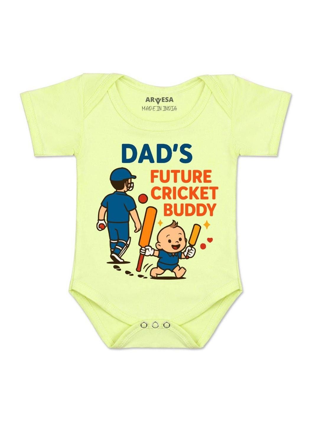arvesa Dad's Future Cricket Buddy Printed Romper-picture-10
