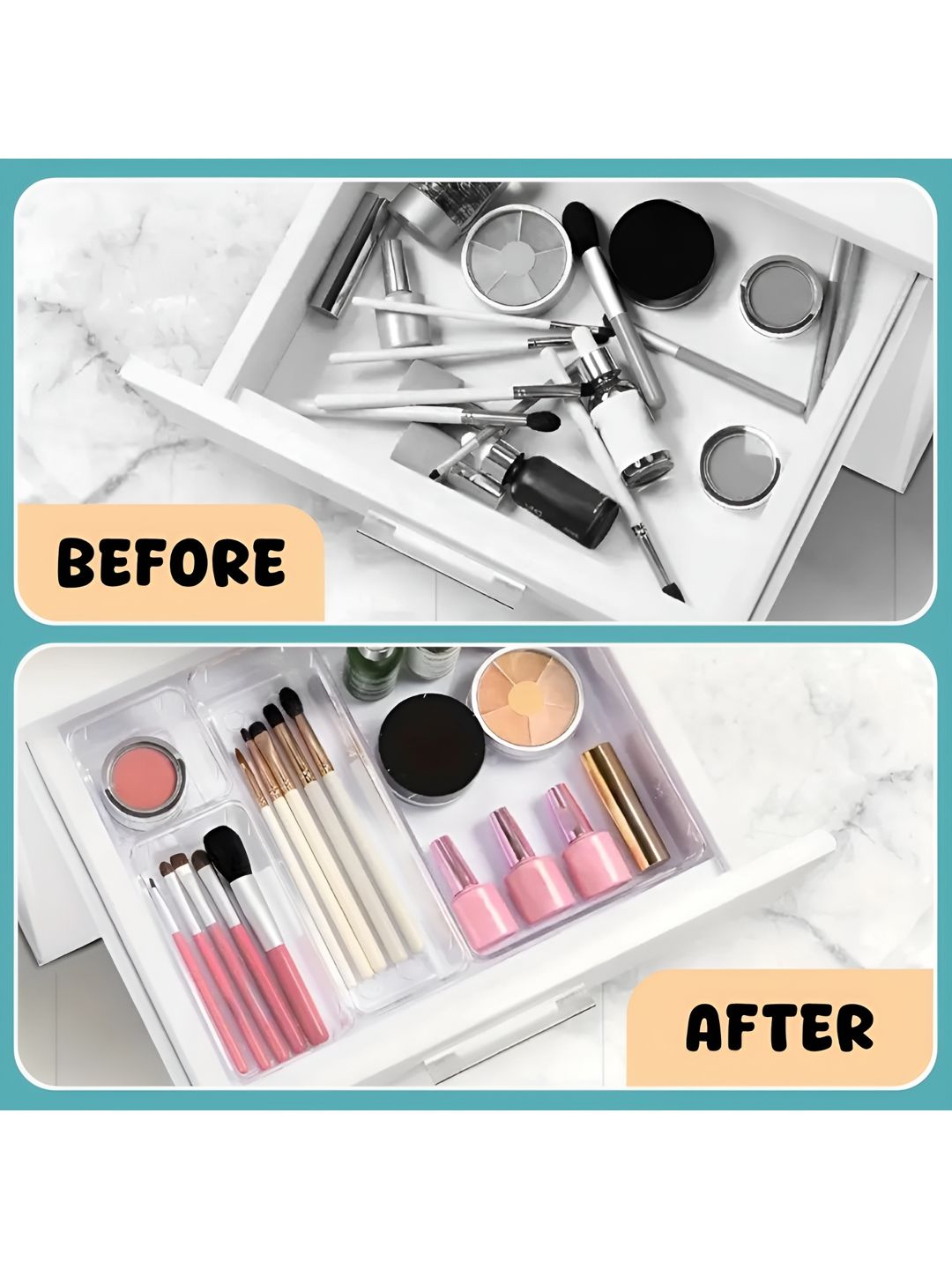 JD FRESH Transparent 10Pieces Makeup Organisers-picture-39