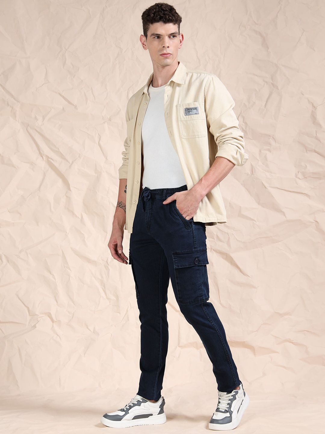 Buy Beevee Men Regular Fit Mid Rise Trousers - Trousers for Men ...
