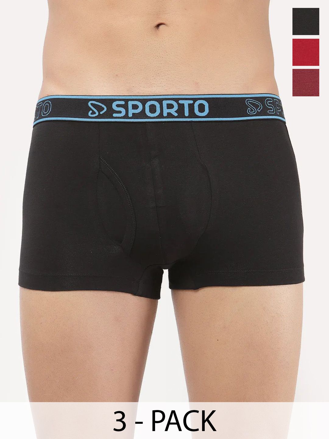 Sporto by Macho Pack Of 3 Mid Rise Trunks-picture-39