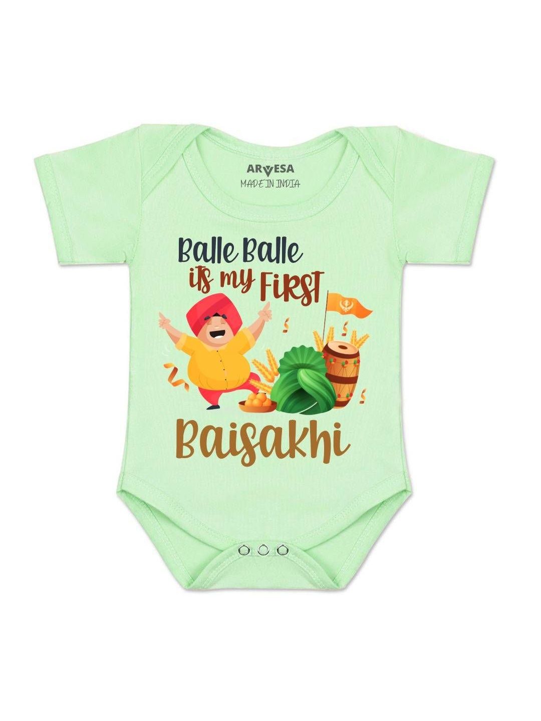 arvesa Happy Baisakhi Printed Romper-picture-36