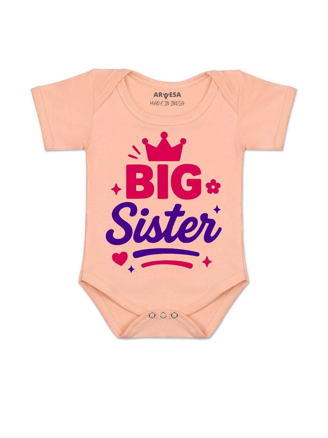 Arvesa Kids-Unisex Peach Cotton Rompers-picture-52