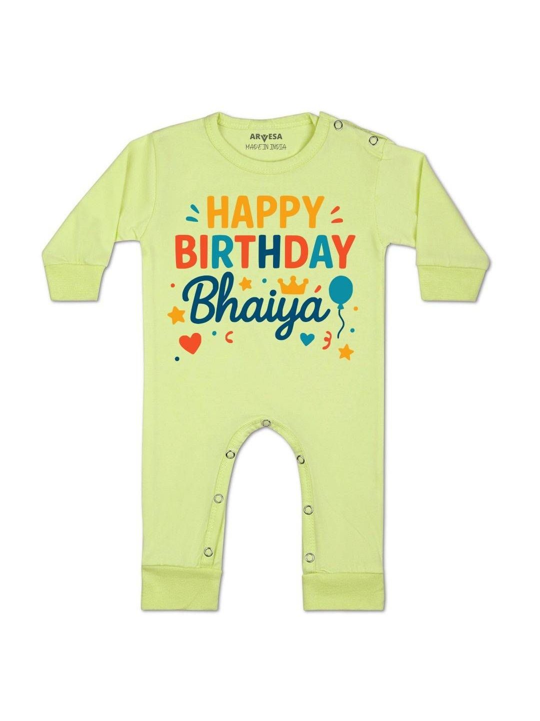 Arvesa Kids-Unisex Yellow Cotton Rompers-picture-39