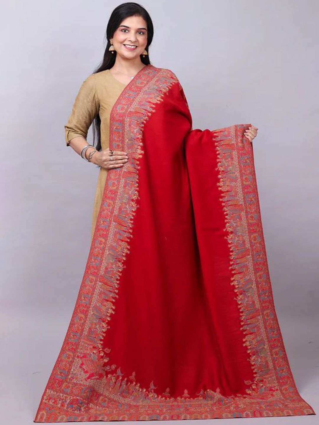 THE SHAWL STUDIO Women Ethnic Motifs Printed Shawl-picture-26