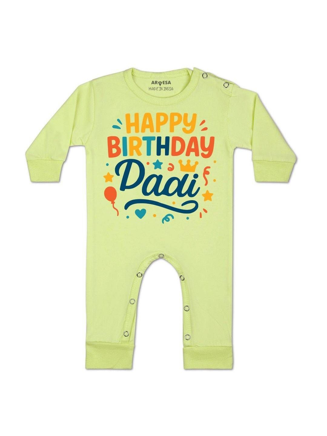 Arvesa Kids-Unisex Yellow Cotton Rompers-picture-35