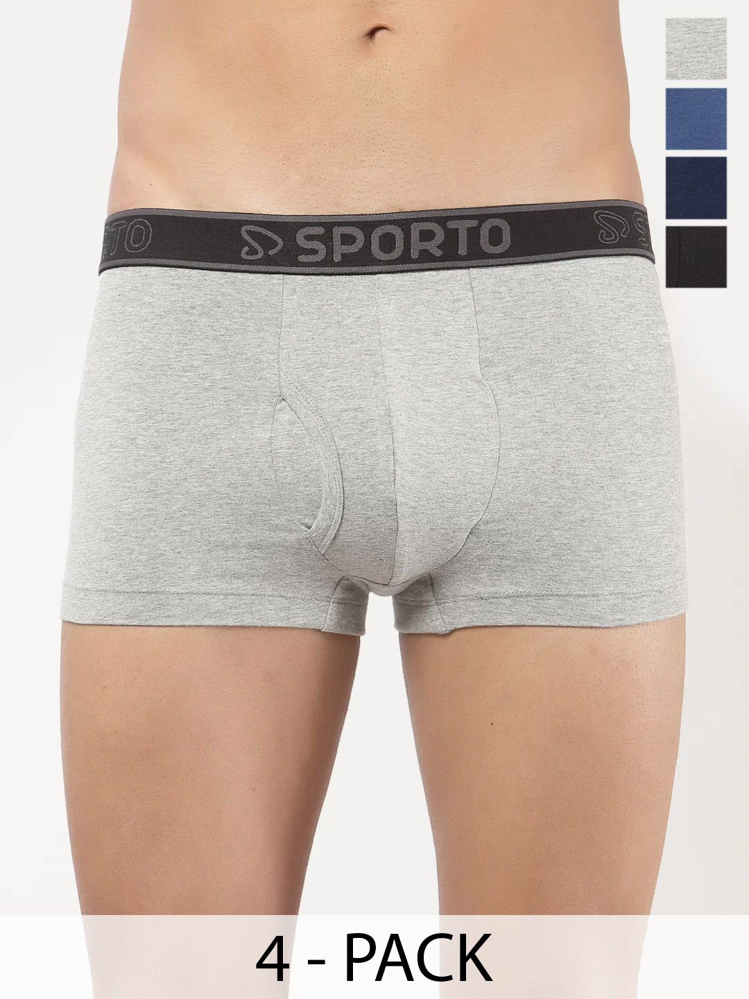 Sporto by Macho Pack Of 4 Mid Rise Short Trunks-picture-38