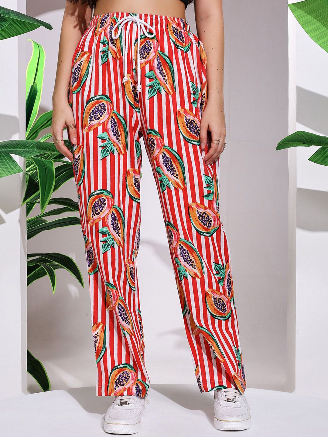 HANDICRAFT PALACE Women Printed Relaxed Straight Leg Easy Wash Trousers-picture-35