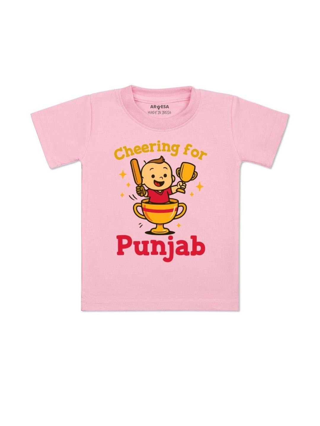 arvesa Cheering For Punjab Printed Kids Tshirt-picture-20