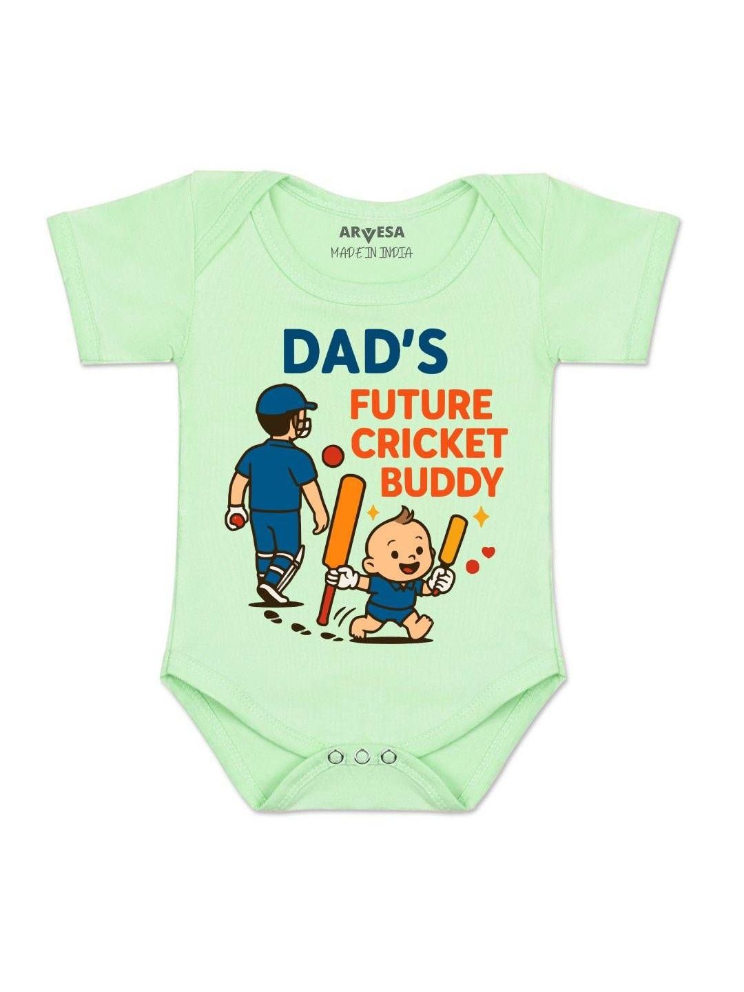 arvesa Dad's Future Cricket Buddy Printed Romper-picture-53