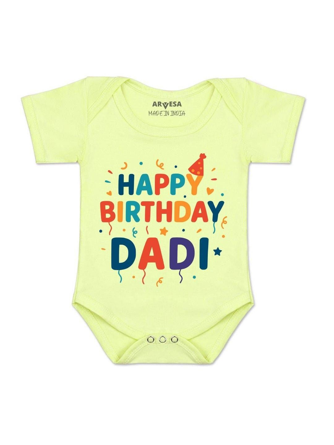 arvesa Happy Birthday Dadi Printed Romper-picture-32