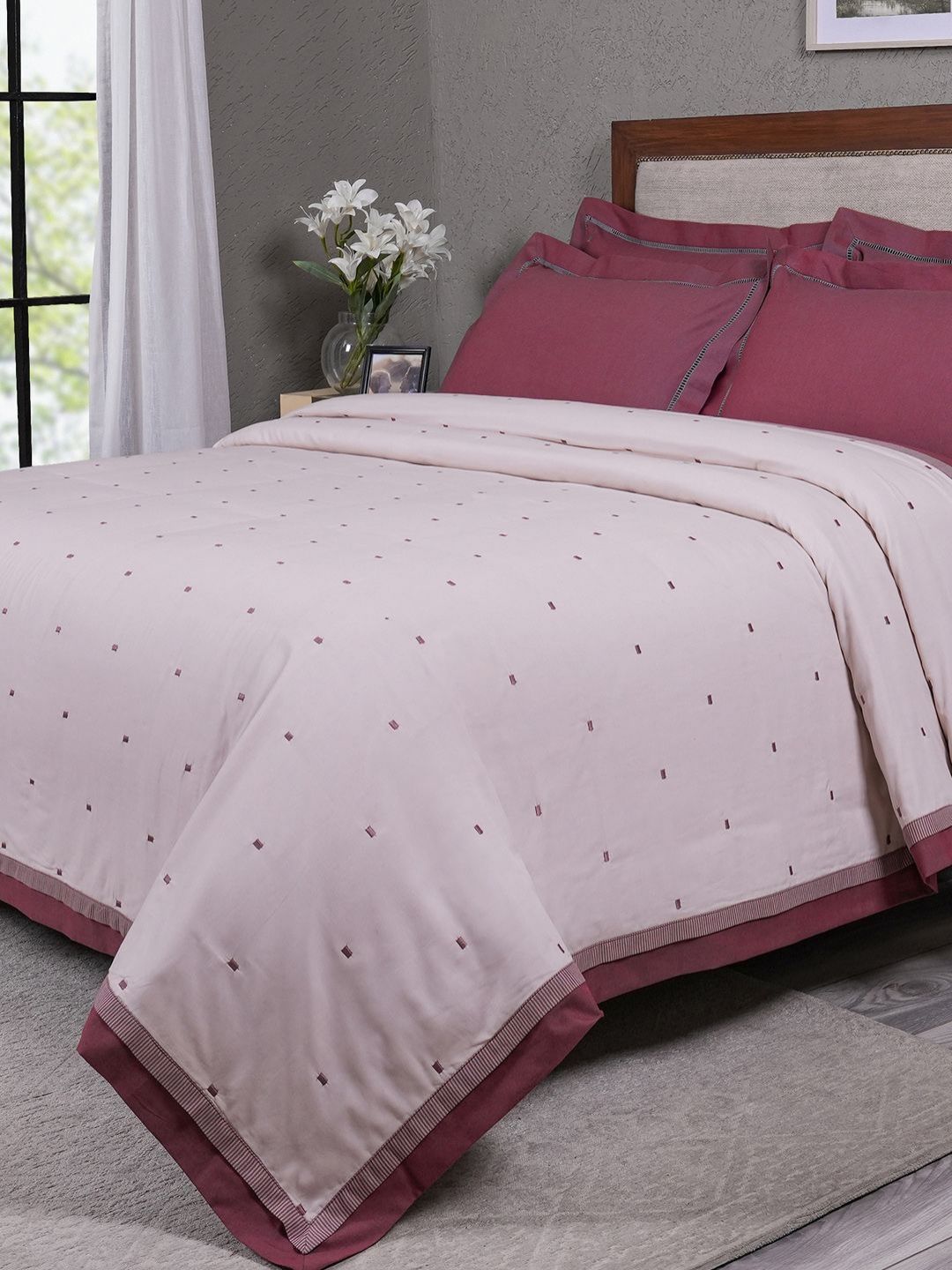 MASPAR Red 140 GSM Cotton Soft & Breathable Single Bed Dohar-image-35