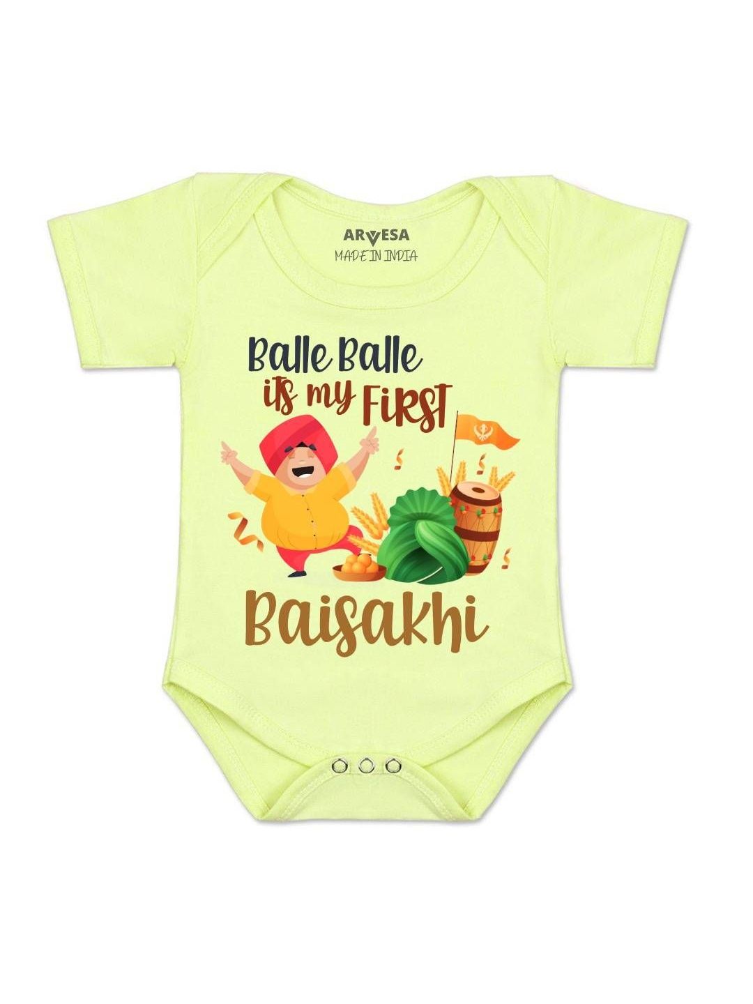 arvesa Happy Baisakhi Printed Romper-picture-47