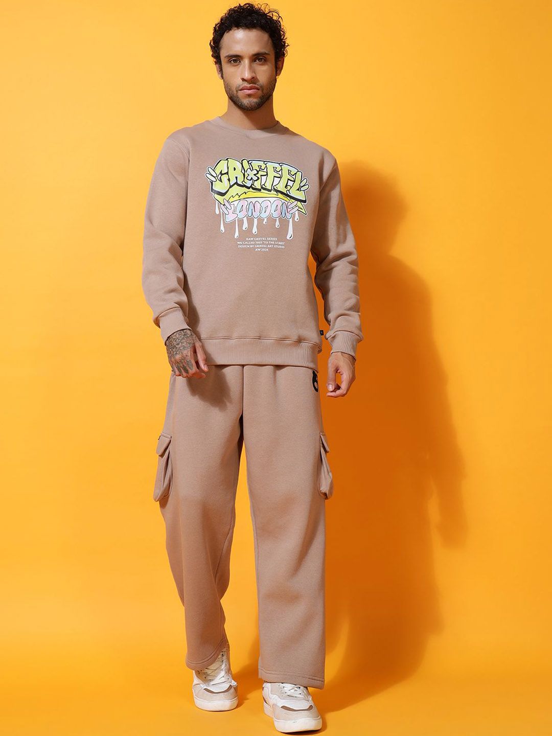 GRIFFEL Graphic Printed Oversized Pure Cotton Sweatshirt With Trouser-image-38