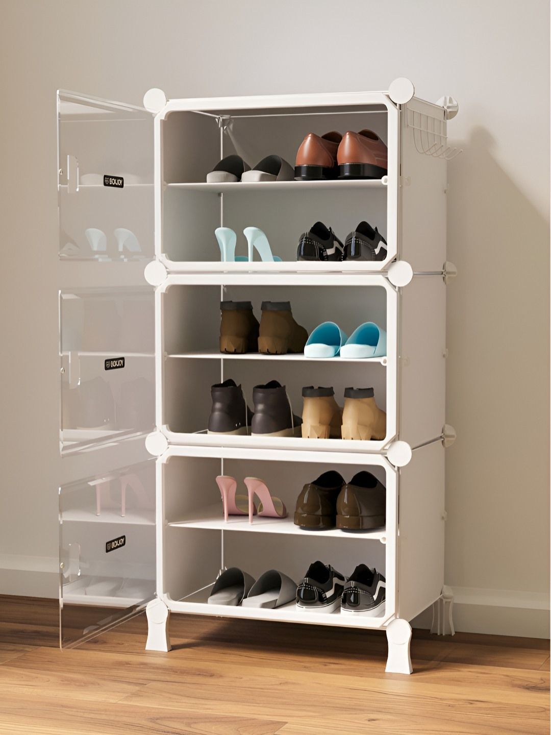 BOXJOY White 6-Tier Rectangle Shoe Rack-picture-57