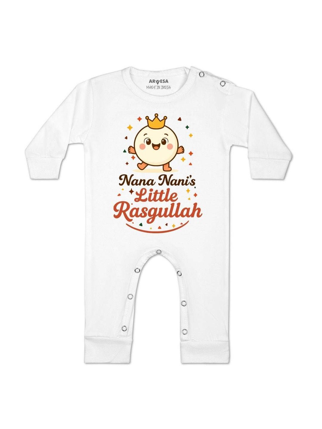 Arvesa Kids-Unisex White Cotton Rompers-picture-7