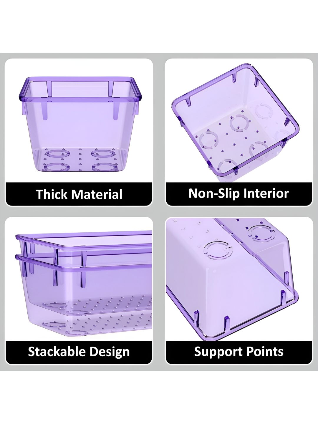 JD FRESH Purple 6 Pieces Regular Makeup Organisers-picture-14