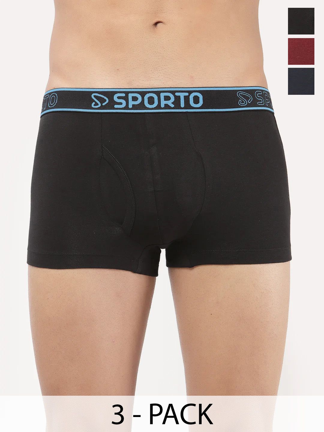 Sporto by Macho Pack Of 3 Mid-Rise Trunks-picture-38