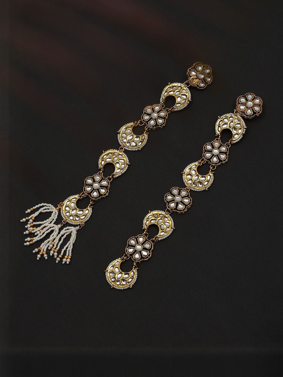 Exotic India Set of 2 Kundan Studded and Beaded Hair Accessory-picture-25