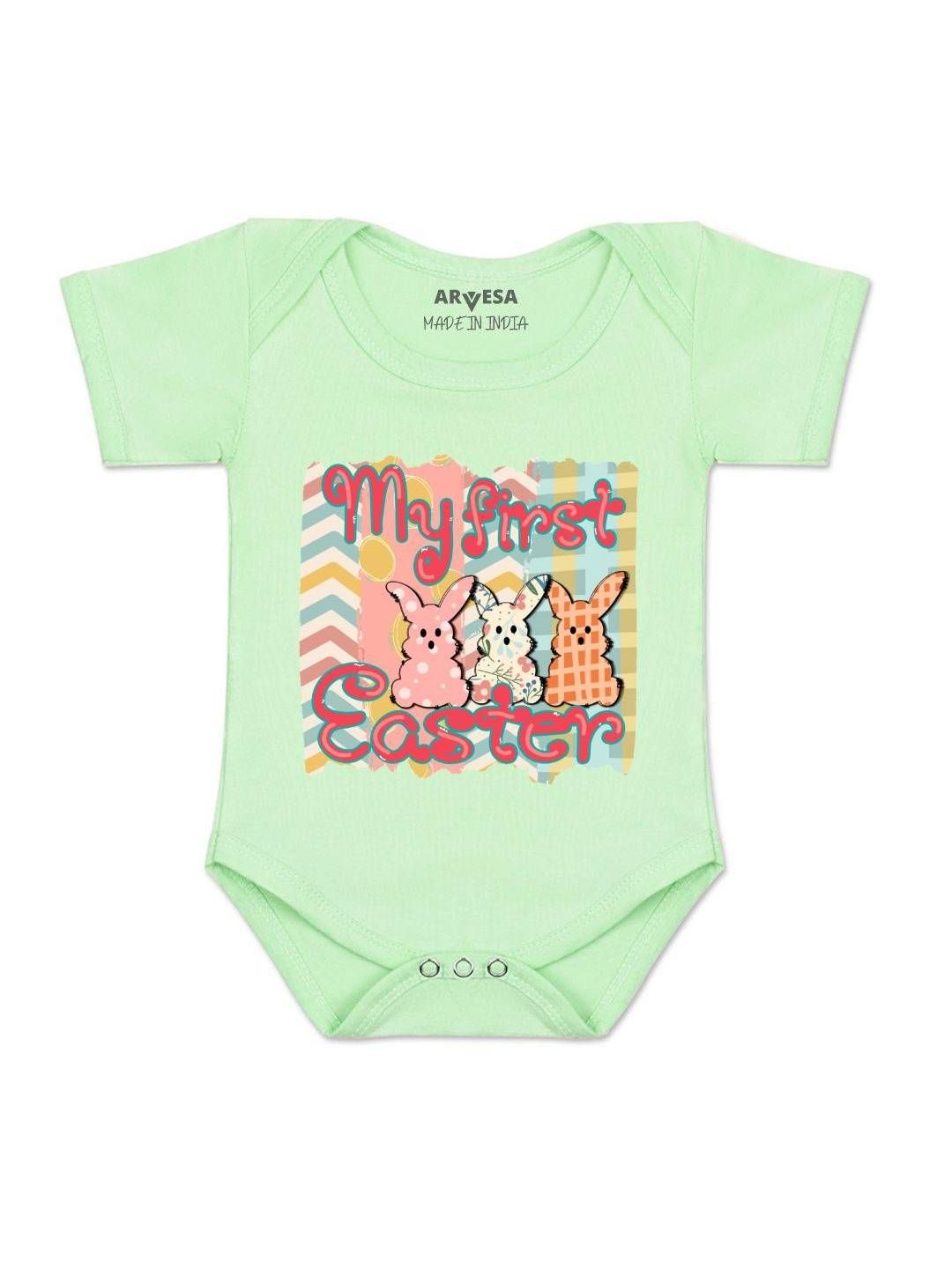 Arvesa Kids-Unisex Green Cotton Rompers-picture-15