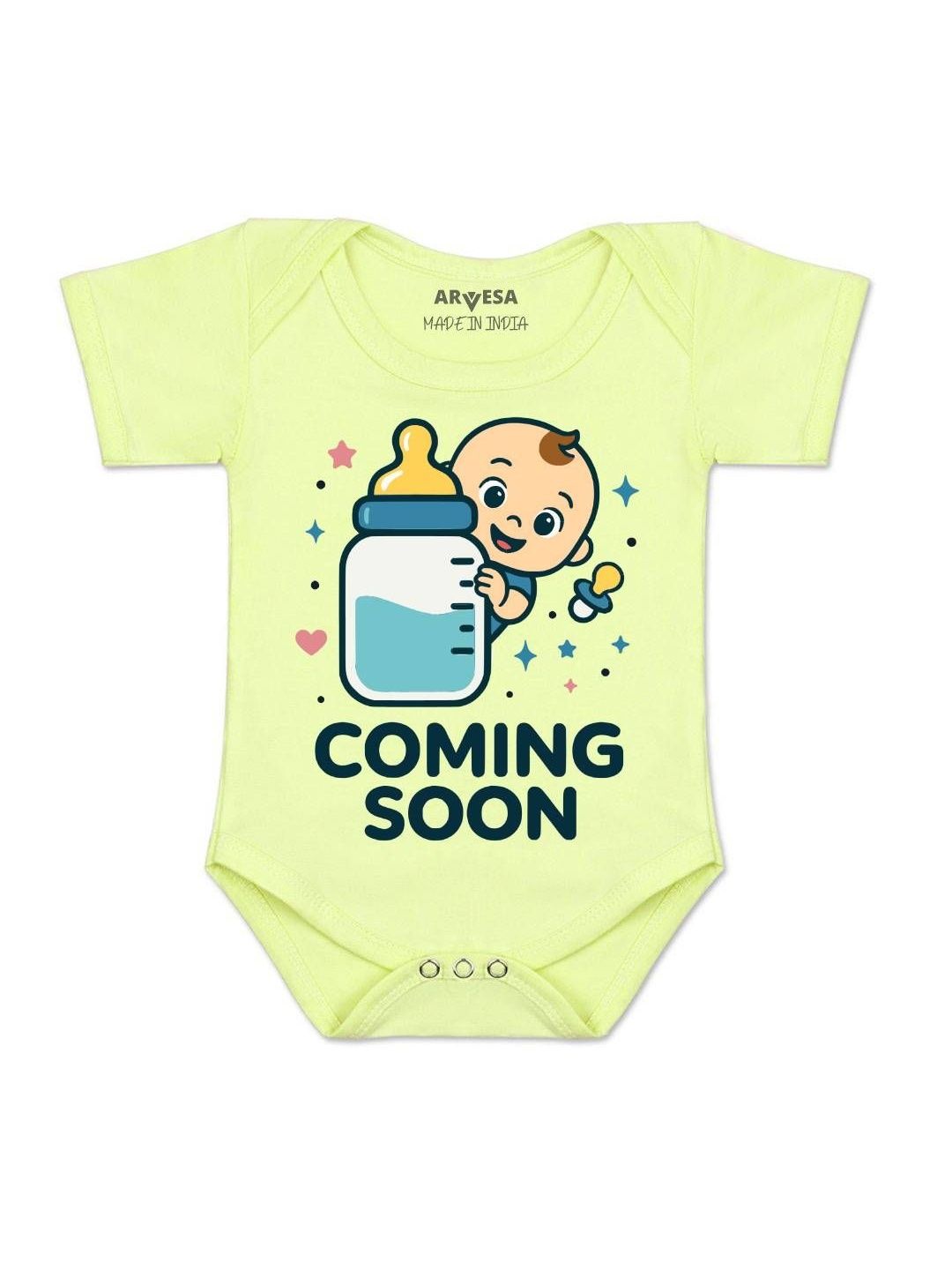 Arvesa Kids-Unisex Yellow Cotton Rompers-picture-12