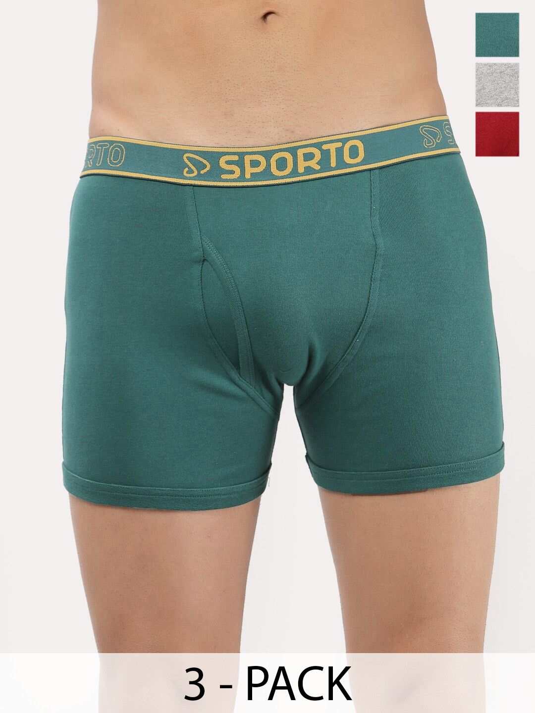 Sporto by Macho Pack Of 3 Mid-Rise Trunks-picture-28