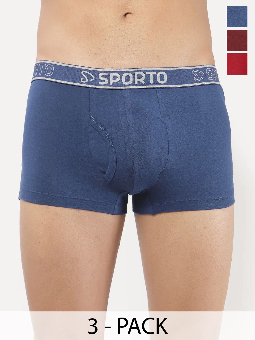 Sporto by Macho Pack Of 3 Mid Rise Trunks-picture-23