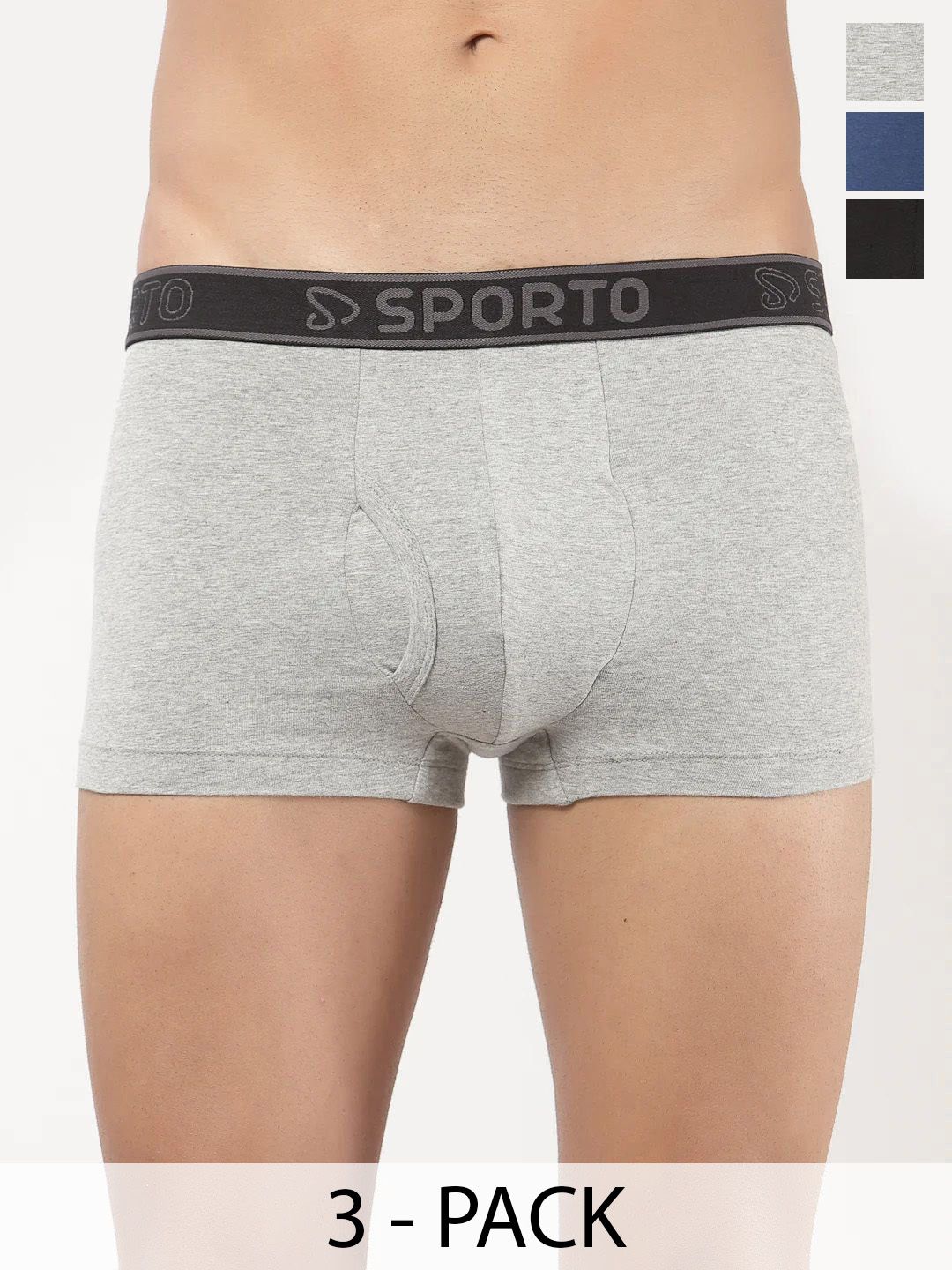 Sporto by Macho Pack Of 3 Mid-Rise Short Trunks Sprto-M1022_B(1)-picture-15