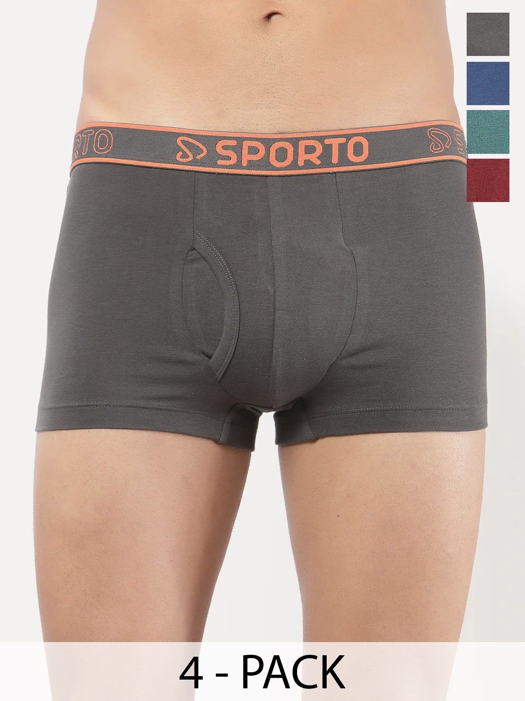 Sporto by Macho Pack Of 4 Mid Rise Trunks-picture-40